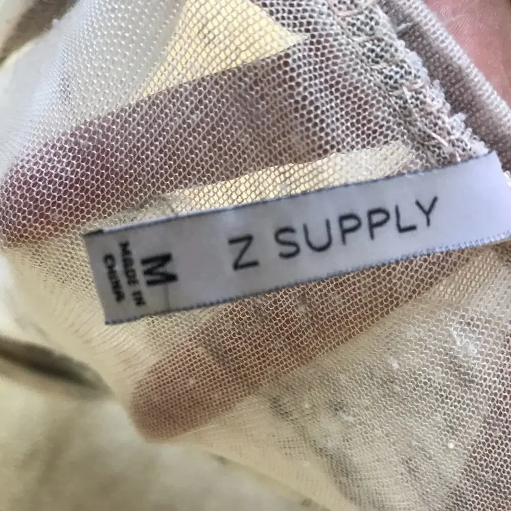 Z Supply Camo Burnout Sheer Short Sleeve Tunic Shirt with Pocket Women's Size M - Picture 8 of 8